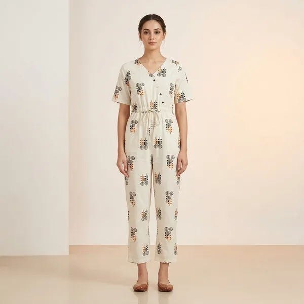 Off_White_Cotton_Geometric_Print_Drawstring_Jumpsuit_For_Women
