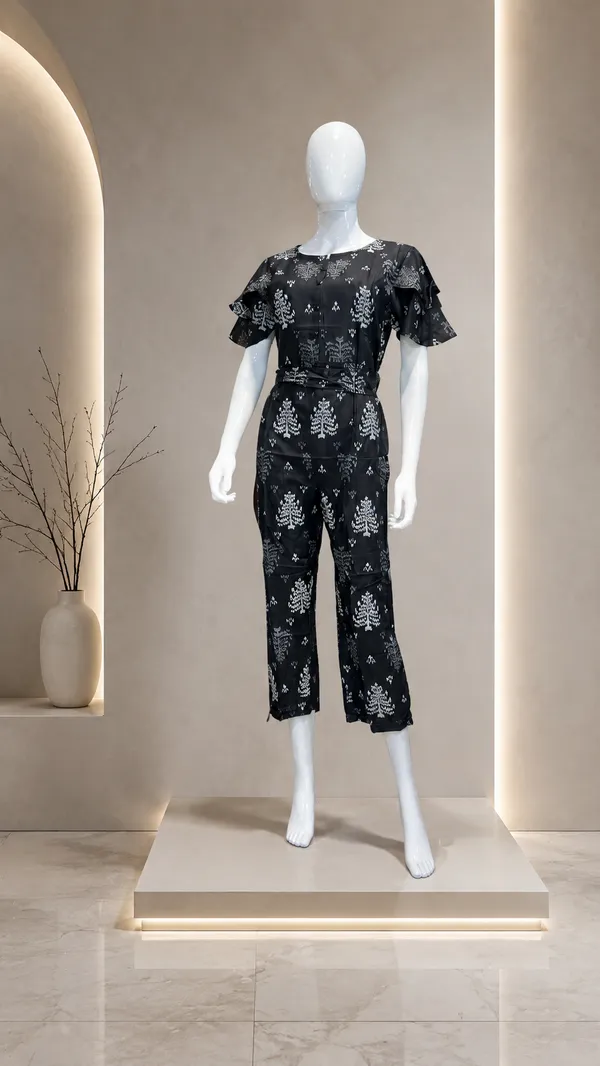 Black_Cotton_Floral_Print_Relaxed_Jumpsuit_For_Women