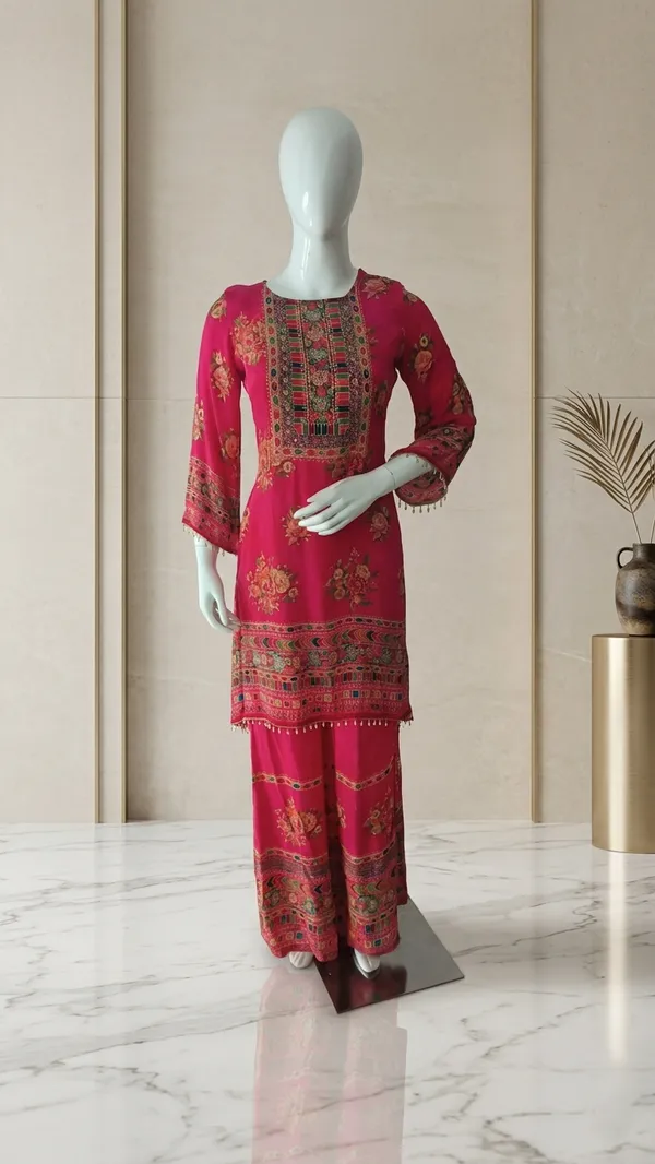 Pink_Embroidered_Floral_Print_Kurta_Pyjama_Dupatta_Set_For_Women