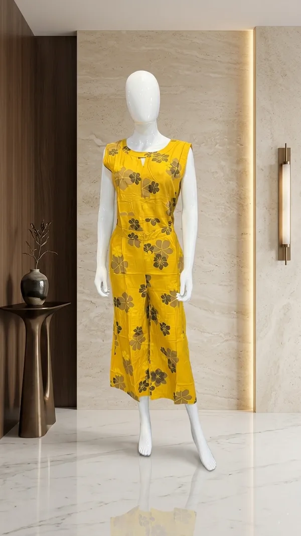 Yellow_Cotton_Floral_Print_Jumpsuit_For_Women