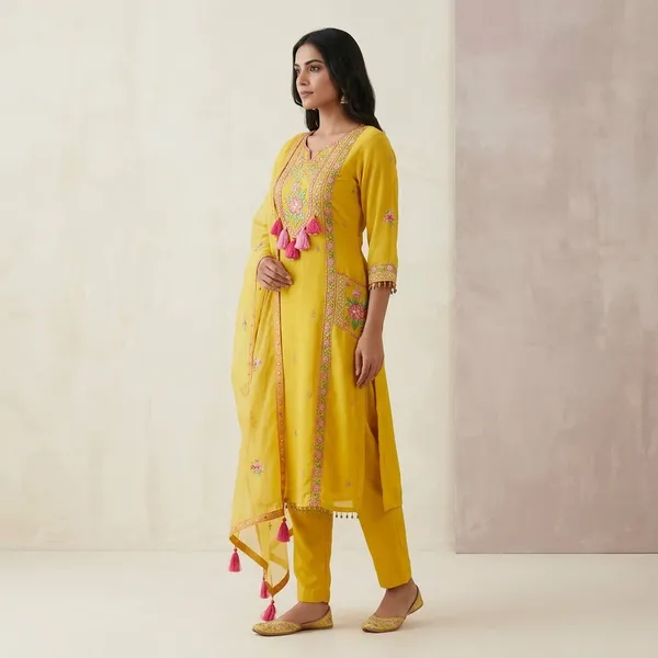 Yellow_Georgette_Embroidered_Straight_Kurta_Pyjama_Dupatta_Set_For_Women