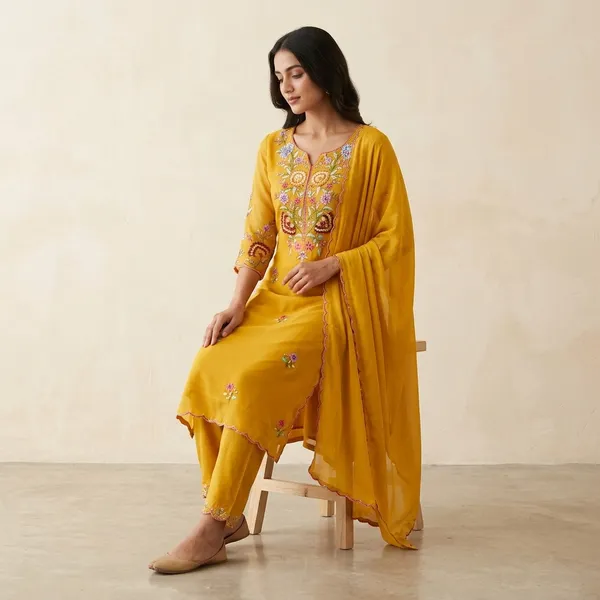 Mustard_Yellow_Embroidered_Kurta_Pyjama_Dupatta_Set_For_Women