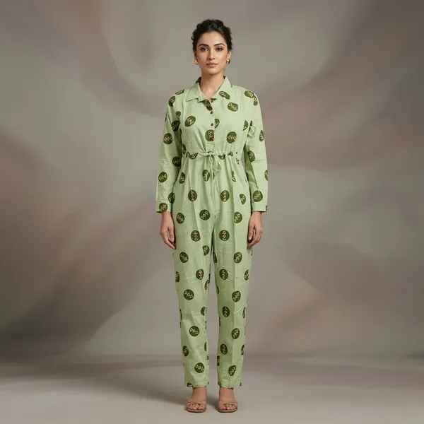 Green_Cotton_Floral_Print_Jumpsuit_For_Women