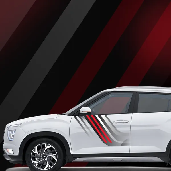 Racing_Stripe_Vinyl_Car_Sticker_Kit_Red_And_Black,_Grey