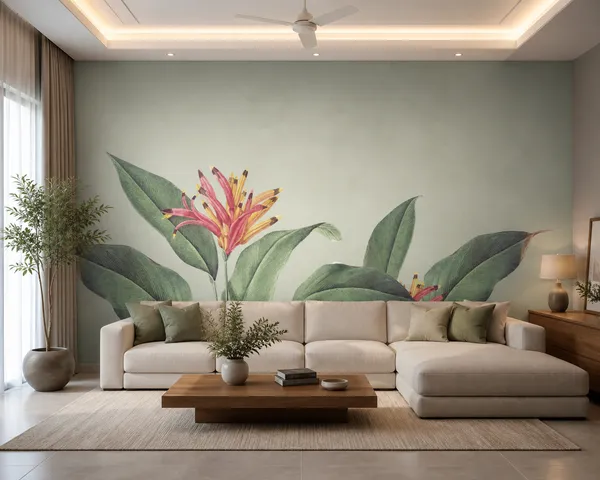 Tropical_Bird_Of_Paradise_Wall_Mural_Botanical_Wallpaper_Premium_Living_Room_Design