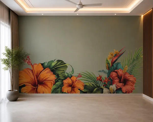 Tropical_Hibiscus_Floral_Border_Wallpaper_Exotic_Jungle_Leaves_And_Flowers_Design_Vibrant_Botanical_Wall_Decor_For_Living_Room,_Bedroom_And_Feature_Walls