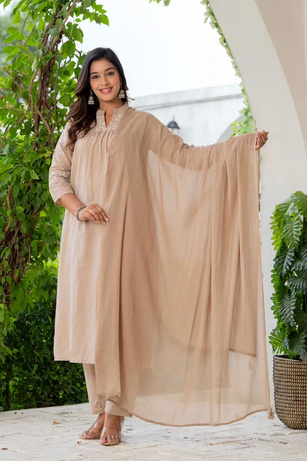 Light_Coffee_Cotton_Kurta_Set_For_Women