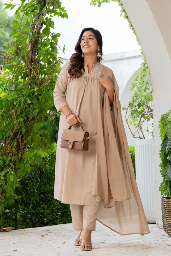 Light_Coffee_Cotton_Kurta_Set_For_Women