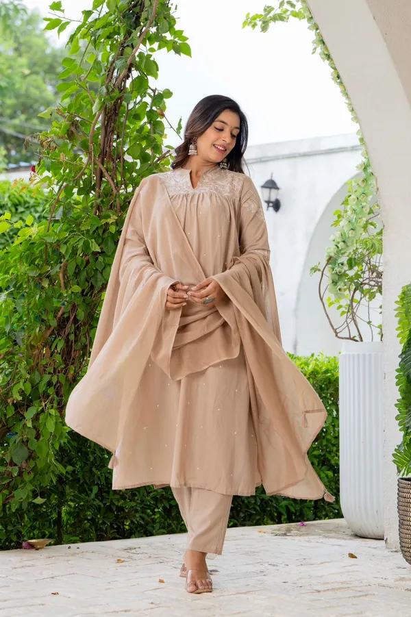 Light_Coffee_Cotton_Kurta_Set_For_Women