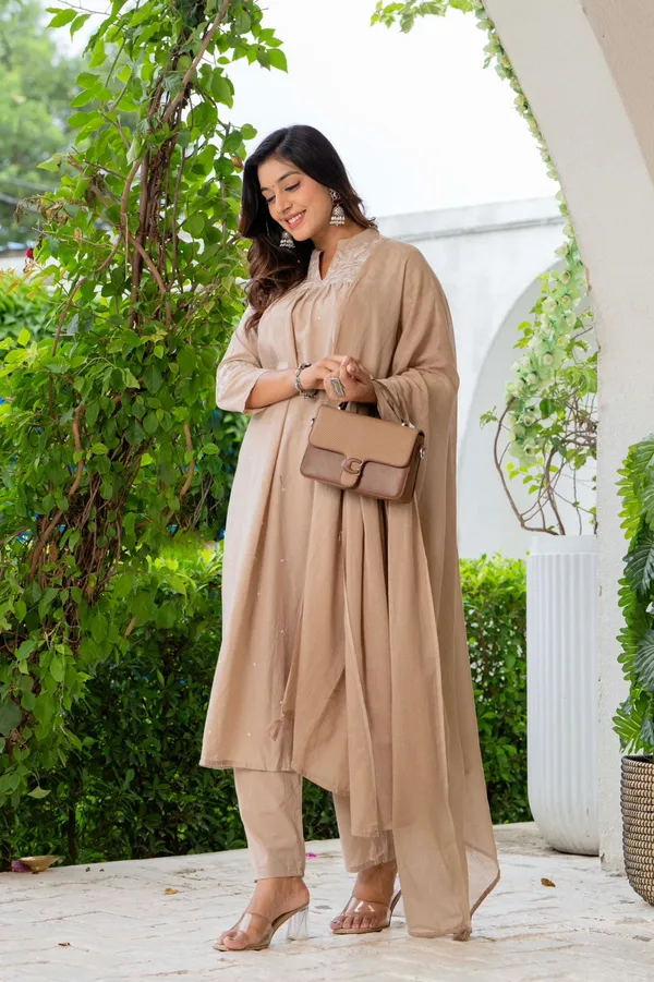 Light_Coffee_Cotton_Kurta_Set_For_Women