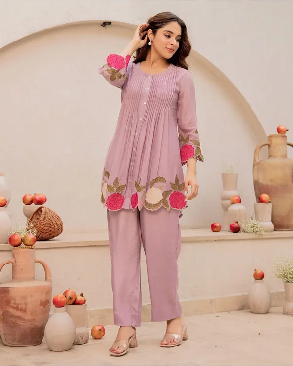 Lavender_And_Purple_Cotton_Co-Ord_Set_For_Women