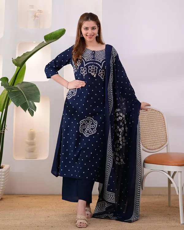 Navy_Blue_Cotton_Kurta_Set_For_Women