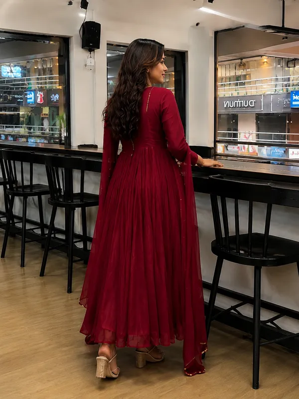 Style_Kurti_Women’s_Maroon_Embroidered_Anarkali_Kurta_Set_with_Dupatta_|_Elegant_Festive_&_Party_Wear