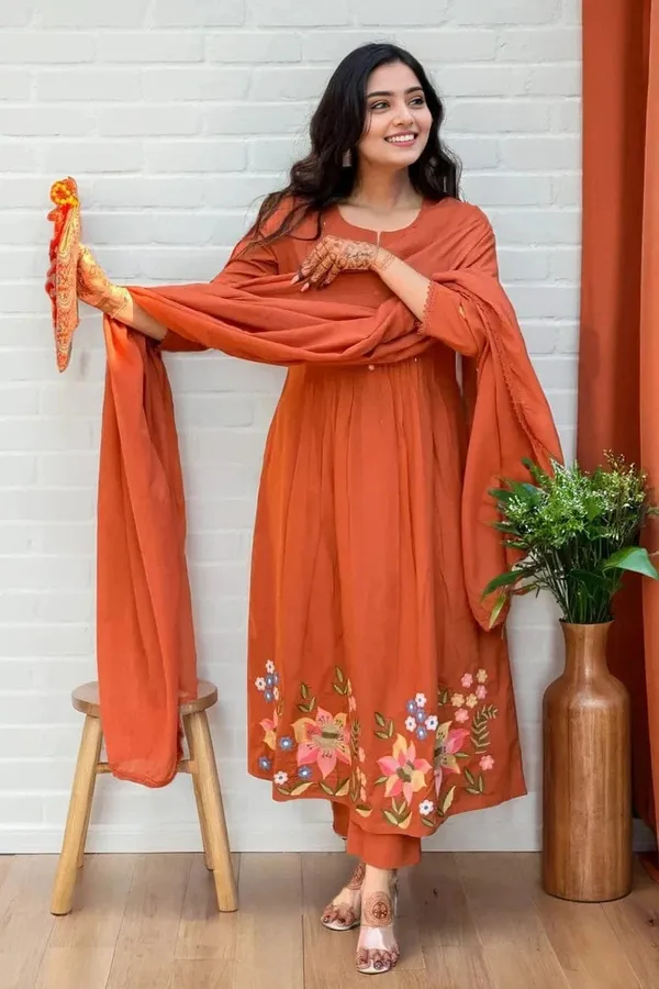 Rust_Orange_Cotton_A-Line_Kurta_For_Women