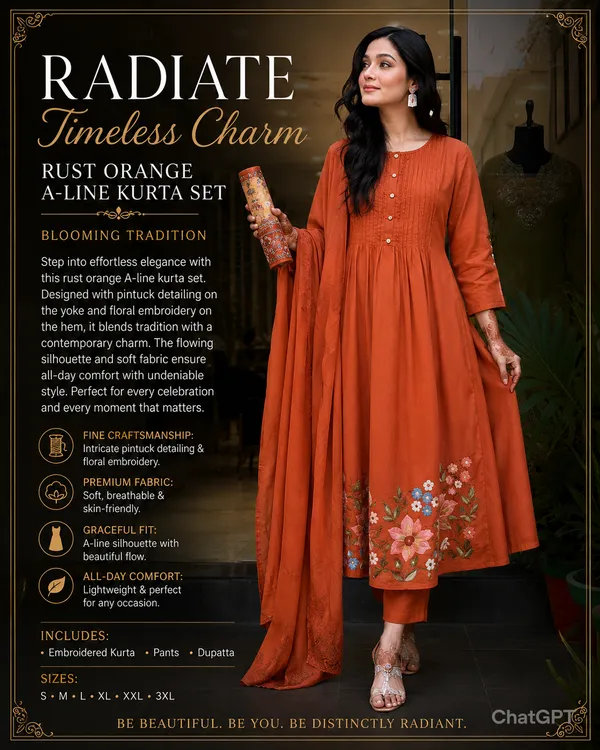 Rust_Orange_Cotton_A-Line_Kurta_For_Women