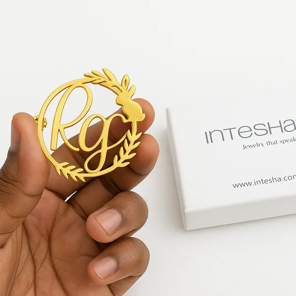 Gold_,_Rose_Gold_Or_Silver_Brass_Customize_Wedding_Brooch_For_Unisex