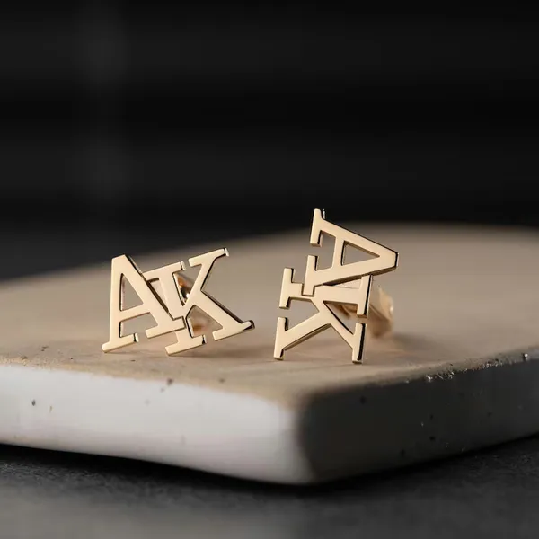 Gold_,_Rose_Gold_Or_Silver_Brass_Handmade_Initial_Name_Cufflinks_For_Men