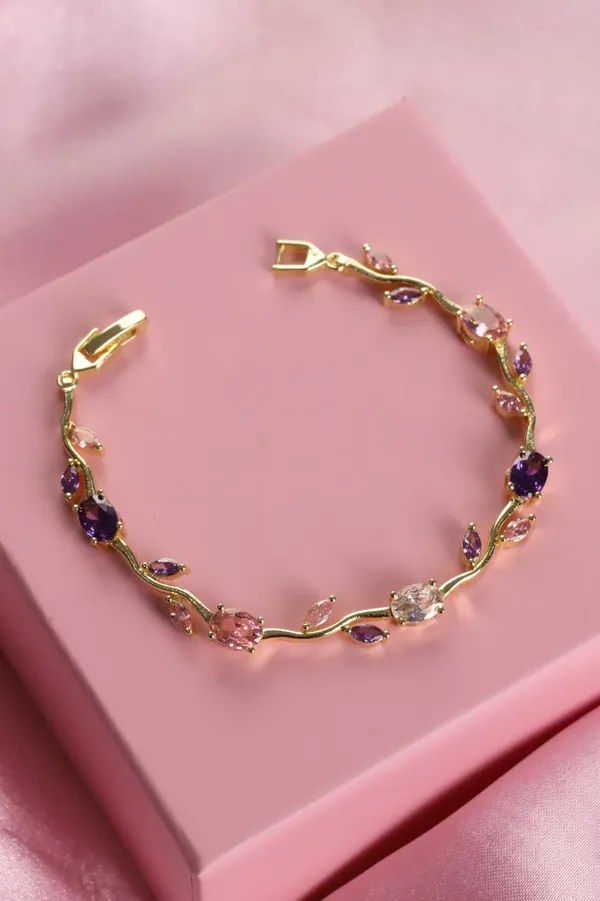 Gold_Brass_18K_Plated_Tulip_Multi_Floral_Anti-Tarnish_Bracelet