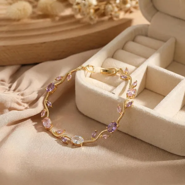 Gold_Brass_18K_Plated_Tulip_Multi_Floral_Anti-Tarnish_Bracelet