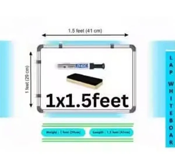 Preha_The_Smart_Choice_Non_Magnetic_Wooden_2_in_1_Writing_1_x_1.5_ft._Whiteboard_Melamine_Surface_Double-Sided_30_x_45_Cm_Whiteboard_Double-Sided_Writing_Whiteboard_&_Chalkboard_M_D_Whiteboards_and_Duster_Combos_(White,_Green)
