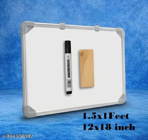 Preha_The_Smart_Choice_Pack_of_1_(_1_by_1.5_feet_)_Double_Sided_Non_Magnetic_Whiteboard_with_Marker_&_Duster_for_Study,_Office,_School,_Tuition_&_Home_Use