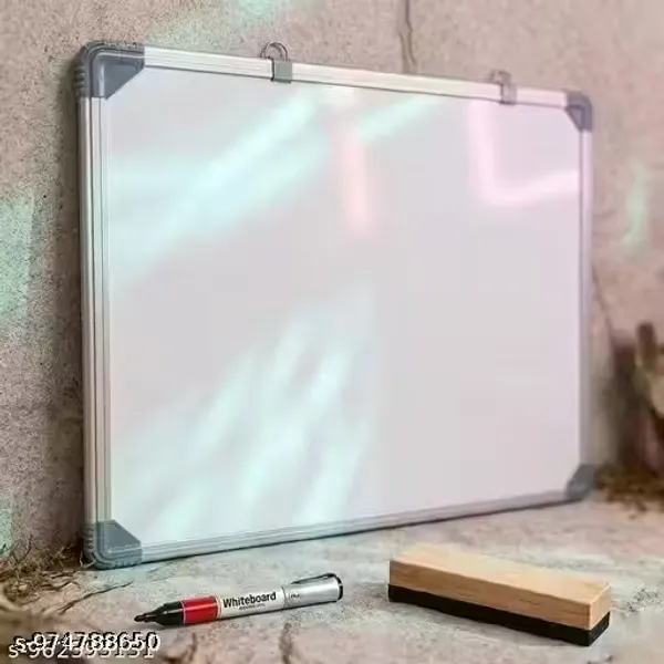Preha_The_Smart_Choice_Non_Magnetic_Wooden_Duster_1.5_by_1_ft._Double-Sided_White_Board_Combo_1_Duster_+_1_Marker_Whiteboards_and_Duster_Combos_(White/Green)