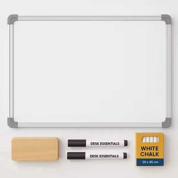 Preha_The_Smart_Choice_2x1.5_Feet_Non-Magnetic_Double-Sided_Chalk_Board_&_White_Board_(Combo_Pack)_with_1_Wooden_Duster,_Blue_and_Black_Marker,_10_Non-Dust_Chalk_Sticks_for_Kids,_School,_Teaching,_(59x41cms)