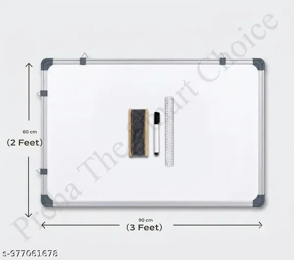 Preha_The_Smart_Choice_Non_Magnetic_3_by_2_Feet_Whiteboard_Combo_With_1_Duster,_1_Marker,_1_Scale_Double-Sided_Writing_Whiteboard_&_Chalkboard_(White,_Green_Pack_of_1_(_24x36_inch_)