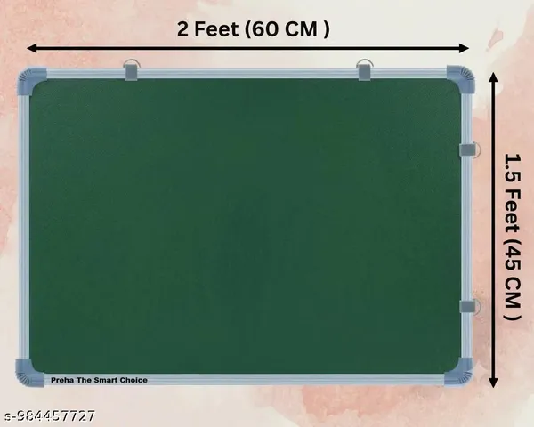 Preha_The_Smart_Choice_Non_Magnetic_Size_-_1.5_by_2_(45_by_60_cm)_Feet_White/Green_Board_Whiteboards_for_Kids,_School,_Teaching,_(59_by_41cms)