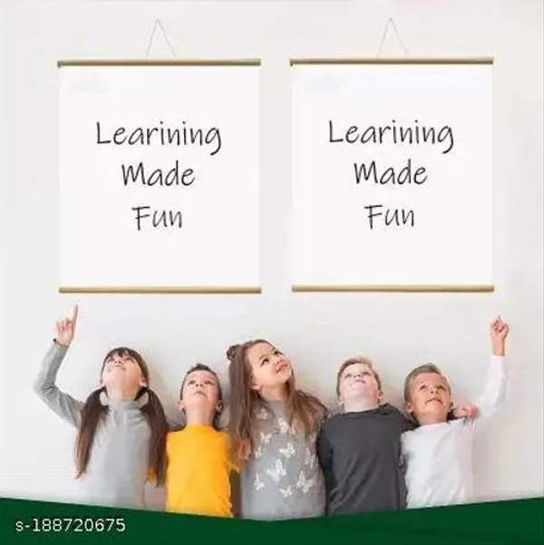 Preha_The_Smart_Choice_Non_Magnetic_1.5x2_Feet_white_Rollup_Combo_Wooden_White_Board_Marker_Board_18x24_In_Whiteboards_White_-_Pack_of_2