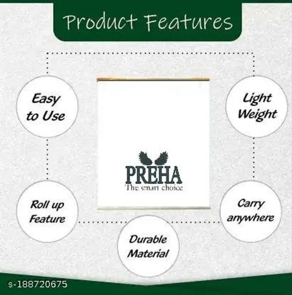 Preha_The_Smart_Choice_Non_Magnetic_1.5x2_Feet_white_Rollup_Combo_Wooden_White_Board_Marker_Board_18x24_In_Whiteboards_White_-_Pack_of_2