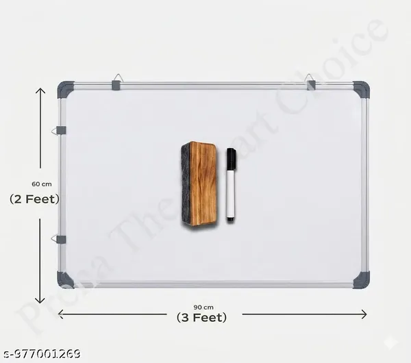 Preha_The_Smart_Choice_Aluminium_Framed_White-Green_Non-Magnetic_Board_2_by_3_Feet_Great_for_Office,Home_&School_Use_Also_use_for_Personal_&_Professional_Use_with_1_Whitebiard_Marker_&_1_Duster-Kit_of_3