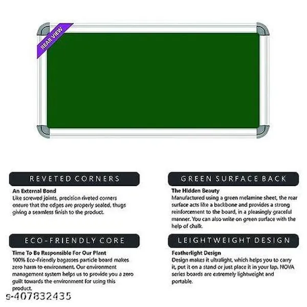 Preha_The_Smart_Choice_Non_Magnetic_1x2_Feet_Double_Sided_Both_Side_Writing_One_Side_White_Marker_And_Reverse_Side_Chalk_Board_Surface_Size_28cm_X_55cm_White_Green