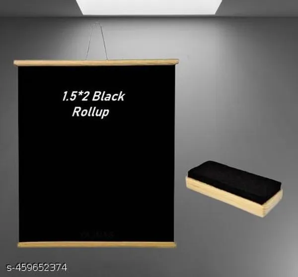Preha_The_Smart_Choice_Writing_Black_Board_Rollup_With_Wooden_Duster_For_Kids_Drawing_Board_Study_Room_-_Pack_of_2