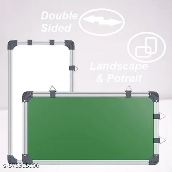 Preha_The_Smart_Choice_Non_Magnetic_1_x_1.5_Ft_Double_Sided_Slate_Combo_1_Slate_1_Wooden_Duster_1_Scale_10_Pcs_Chalk_Whiteboards_And_Duster_Combos_Items_White_And_Green