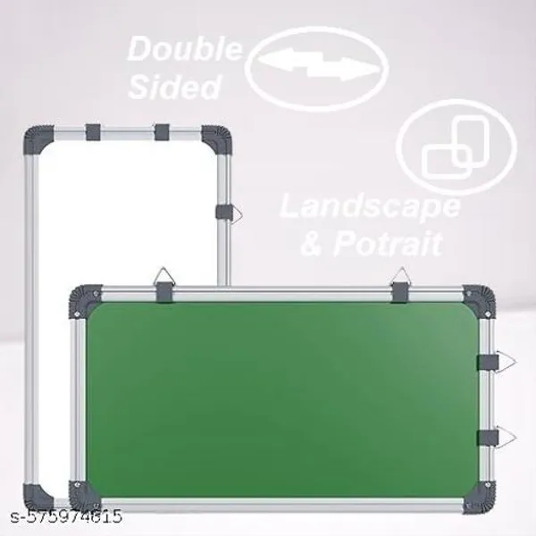 Preha_The_Smart_Choice_Non_Magnetic_2_x_3_Ft_Double_Sided_Whiteboard_Combo_1_Whiteboard_1_Wooden_Duster_1_Marker_Whiteboards_And_Duster_Combos_Items_White_And_Green