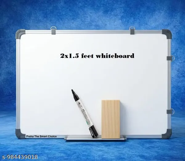 Preha_The_Smart_Choice_1.5x2_Feet_Whiteboard/Blackboard_Combo_with_Marker,_Duster_&_Chalk_�_Double_Sided_Writing_Board_for_School,_Office_&_Home