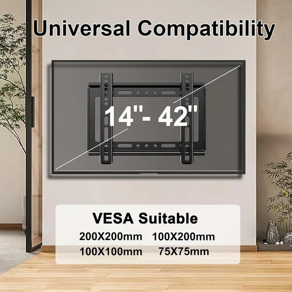 Preha_The_Smart_Choice_14-42_Inches_Ultra_Slim_LCD_LED_TVs_Wall_Mount_Stand_For_MI,_Realme,_Oneplus,_Sony,_Samsung,_Panasonic,_LG,_VU_and_All_Brands_LED,LCD,OLED,UHD,4K,Plasma,Smart_TV's_Suitable_Fixed_TV_Mount