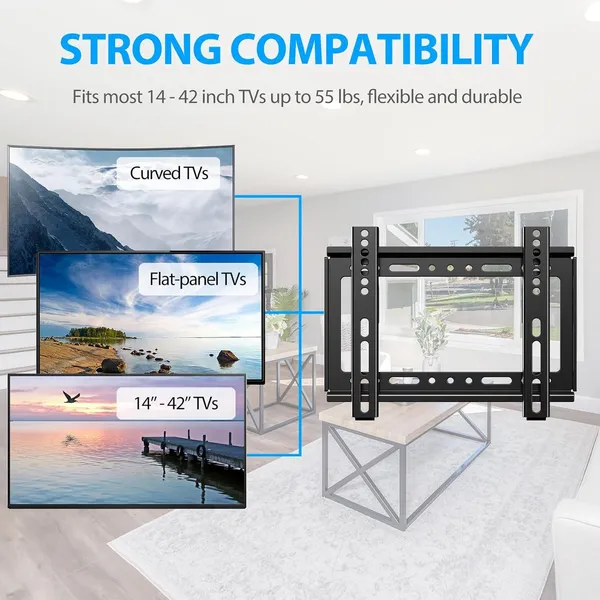 Preha_The_Smart_Choice_14-42_Inches_Ultra_Slim_LCD_LED_TVs_Wall_Mount_Stand_For_MI,_Realme,_Oneplus,_Sony,_Samsung,_Panasonic,_LG,_VU_and_All_Brands_LED,LCD,OLED,UHD,4K,Plasma,Smart_TV's_Suitable_Fixed_TV_Mount