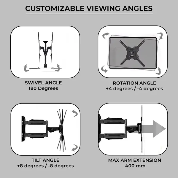 Preha_The_Smart_Choice_35_to_65_Inch_led_TV_Wall_Mount_Movable_Swivel_Corner_Bracket_P4,_Swivel_and_Tilt_Corner,_Full_Motion_Full_Motion_TV_Mount