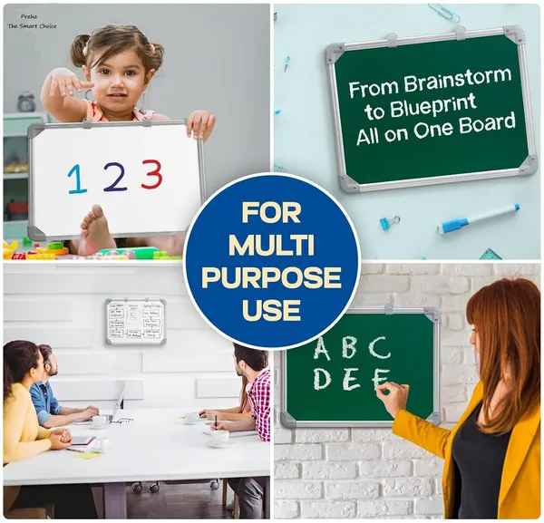 Preha_The_Smart_Choice_Multipurpose_Greenboard_30_x_60_Cm_2_x_1_Feet_Heavy_Durable_Dual_Side_Useable_Board_Aluminium_Boundaries_For_Kids_Adults_Use_In_Schools_Home_Office_Combo_Duster,_Marker,_Chalk