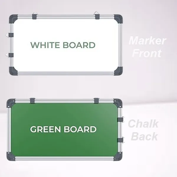 Preha_The_Smart_Choice_Non_Magnetic_1x2_Feet_Double_Sided_Both_Side_Writing_One_Side_White_Marker_And_Reverse_Side_Chalk_Board_Surface_Size_28cm_X_55cm_White_Green