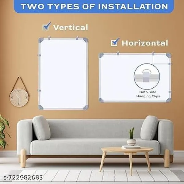Preha_The_Smart_Choice_Non_Magnetic_1.5x2_Feet_Double_Sided_White_Board_And_Chalk_Board_Both_Side_Writing_Boards_One_Side_White_Marker_And_Reverse_Side_Chalk_Board_Surface_2x1.5_Feet