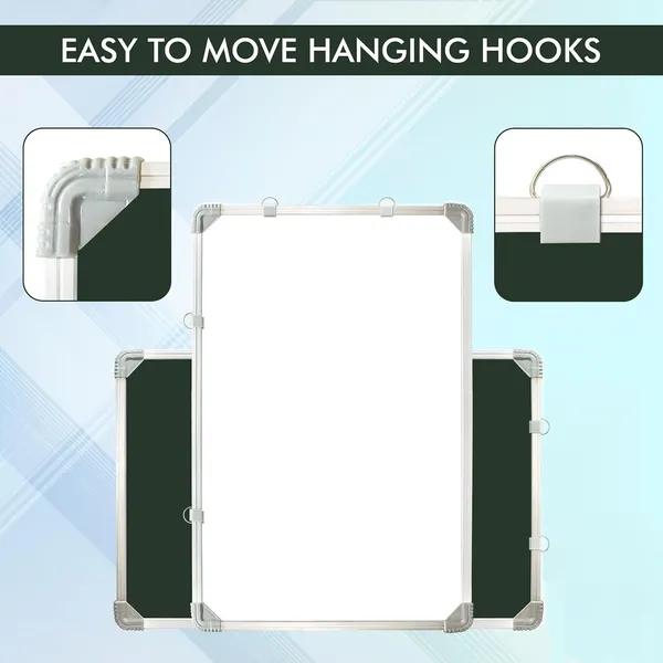 Preha_The_Smart_Choice_Non_Magnetic_1.5_Feet_X_2_Feet_Double_Sided_White_Board_And_Chalk_Board_Both_Side_Writing_Boards_One_Side_White_Surface_And_Reverse_Side_Green_Surface_1.5x2_Feet_Pack_Of_1