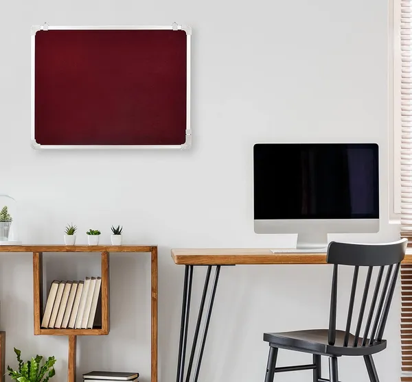 Preha_The_Smart_Choice_Maroon_Notice_Board_With_1_Pin_Box_(60x30cm)_2_x_1_Feet_Heavy_Aluminium_Boundaries_Notice_Board_For_Kids_Adults_Use_In_Schools,_Home,_Office