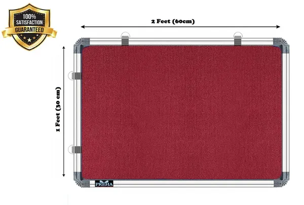 Preha_The_Smart_Choice_Maroon_Notice_Board_With_1_Pin_Box_(60x30cm)_2_x_1_Feet_Heavy_Aluminium_Boundaries_Notice_Board_For_Kids_Adults_Use_In_Schools,_Home,_Office