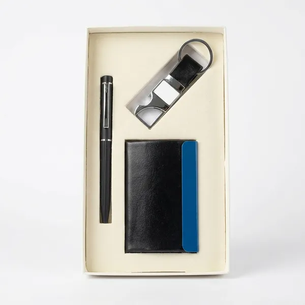 Black_Pu_Leather_Corporate_Diary_Pen_Keychain_Combo