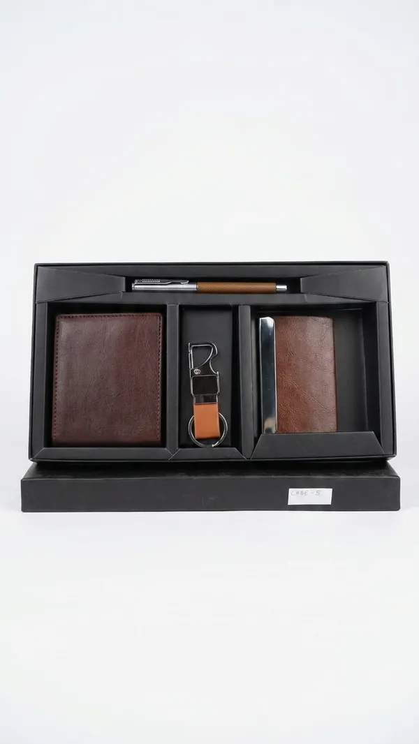 Brown_Pu_Leather_Purse_Pen_Keychain_Cardholder_Combo