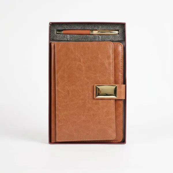 Brown_Pu_Leather_Diary_&_Pen_Professional_Gift_Set