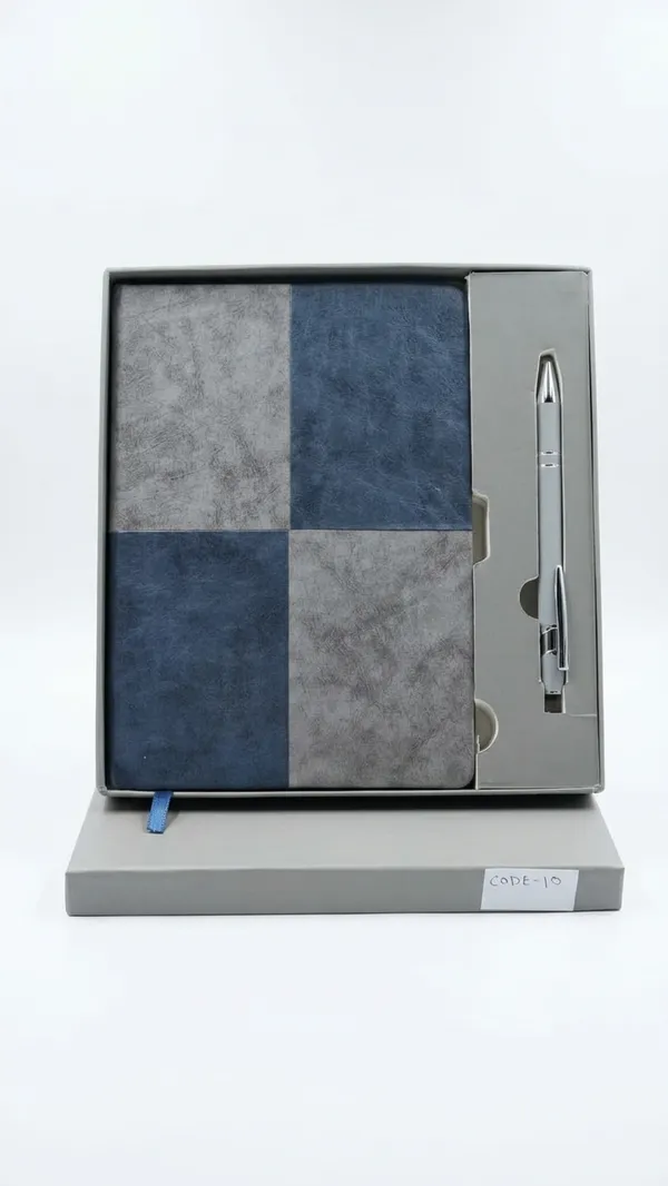 Grey_&_Blue_Pu_Leather_Diary_&_Pen_Business_Gift_Set